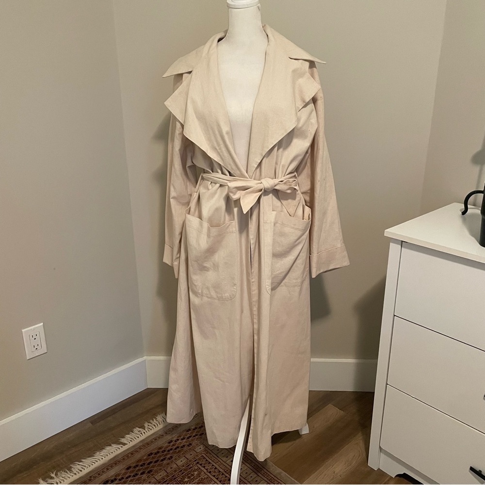 Linen cotton trench